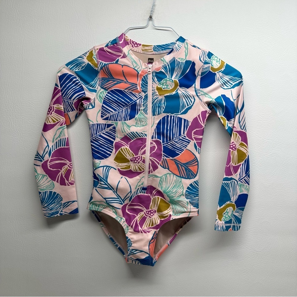 TEA Floral Girls Swimwear - Multicolor one piece size 8